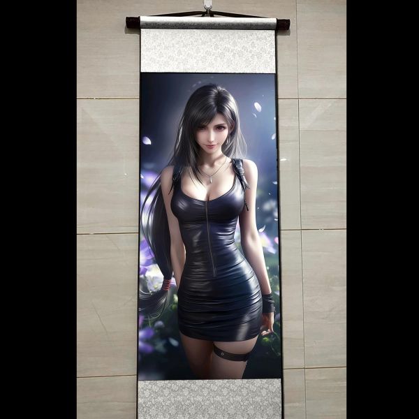 【海外代購】阿喵畫社 國風蒂法 捲軸錦緞高清精裱畫 