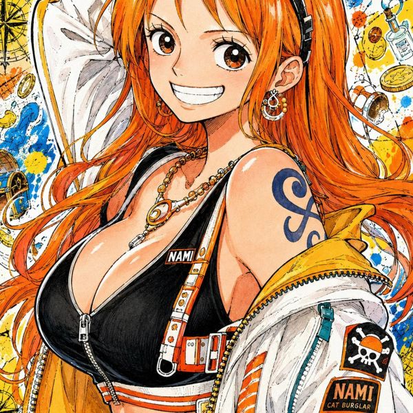 【海外代購】H2《娜美》海賊王小賊貓裝飾畫 