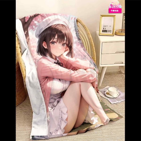 【海外代購】阿喵畫社 櫻花季 加藤惠 8k超大高清裝飾畫 午睡毛毯 床頭掛毯 