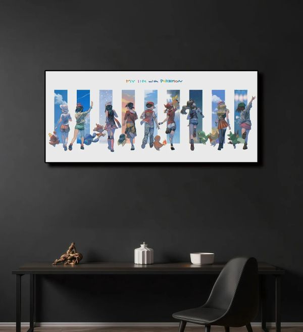 【海外代購】千鳥社 《追逐夢想的訓練家》寶可夢歷代地毯鼠標墊裝飾畫 鼠標墊 地毯 