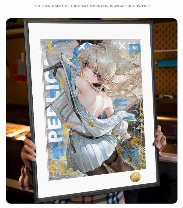 【海外代購】皇呱 《露背銀狐少女》明日方舟：終末地佩麗卡裝飾畫 午睡毯 地毯 
