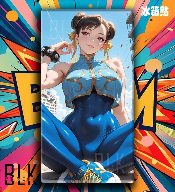【海外代購】巴洛克《 瑜伽春麗》街頭霸王Chun-Li裝飾畫冰箱貼 