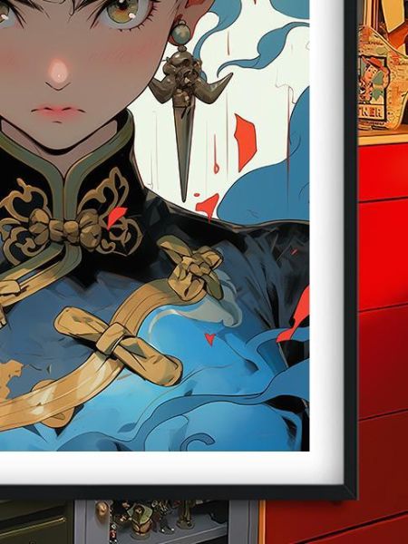 【海外代購】巴洛克 《帥氣春麗》街頭霸王Chun-Li遊戲卡普空動漫裝飾畫冰箱貼 