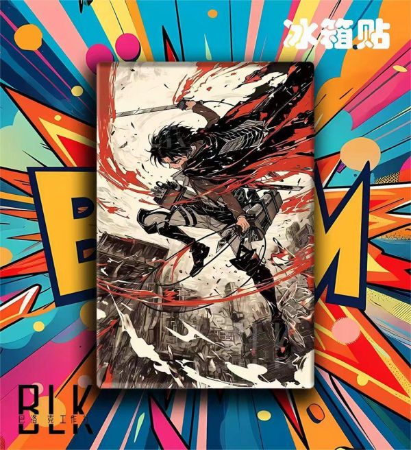 【海外代購】巴洛克 《紅色兵長》利威爾進擊的巨人艾倫三笠動漫裝飾冰箱貼 
