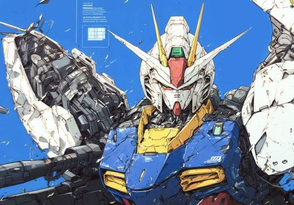 【海外代購】H2 《戰損高達》機動戰士高達敢達裝飾畫 