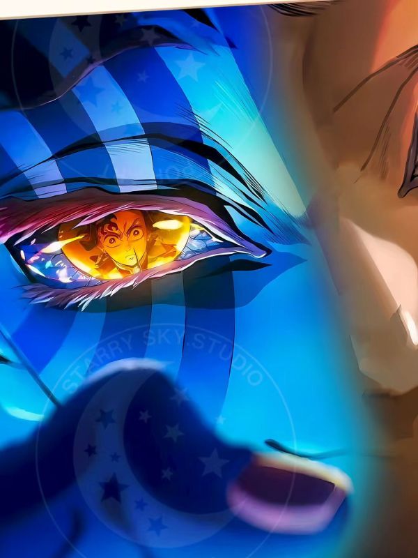 【海外代購】星空 《狛治猗窩座》鬼滅之刃無限城篇炎柱戀雪Akaza炭治郎裝飾畫 
