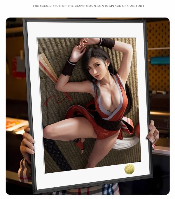 【海外代購】皇呱《不知火舞蒂法》最終幻想VII女神蒂法·洛克哈特裝飾畫 午睡毯 地毯 