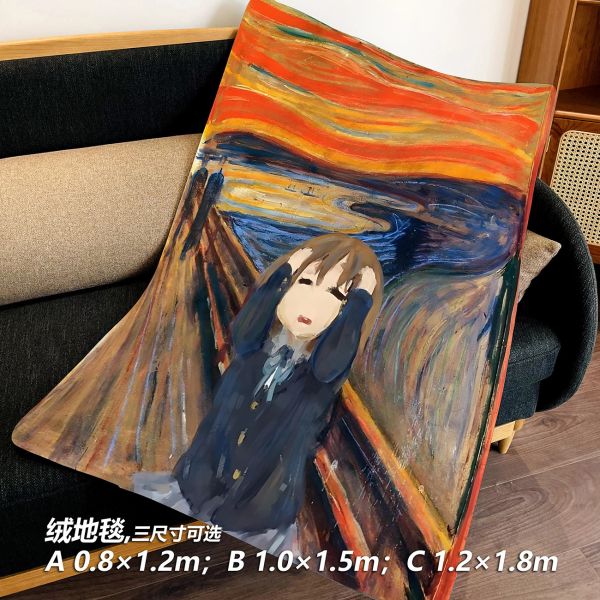 【海外代購】千鳥社 輕音女孩平澤唯吶喊呆唯二次元午睡毯地毯裝飾畫 