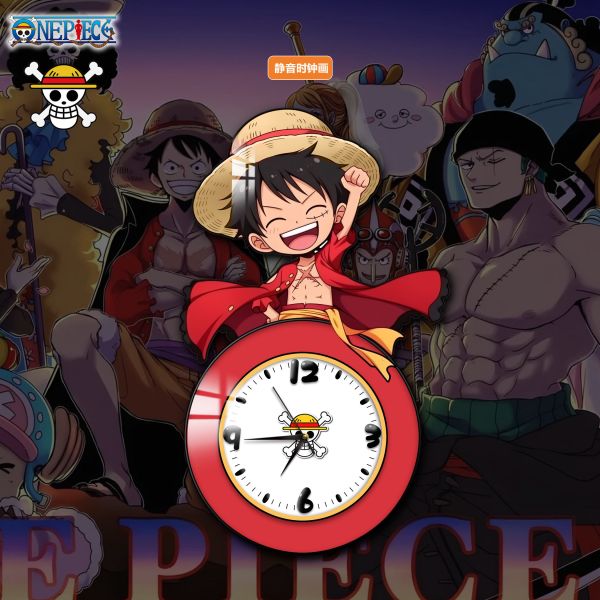 【海外代購】阿喵畫社 草帽魯夫鐘錶 