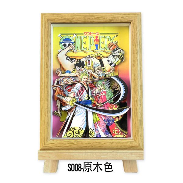 【海外代購】萌萌匠 ONE PIECE海賊王草帽團路飛扉頁大媽鬍子立體畫擺台 