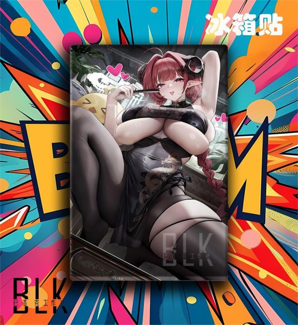 【海外代購】巴洛克 《旗袍興登堡》碧藍航線希爾德加德Hindenburg遊戲動畫裝飾畫冰箱貼 