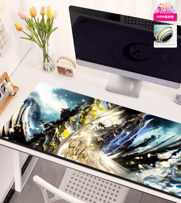 【海外代購】阿喵畫社 滄元圖 隔間紅塵三十里 裝飾氛圍感發光燈帶裝飾畫 發光滑鼠墊 床頭地墊 