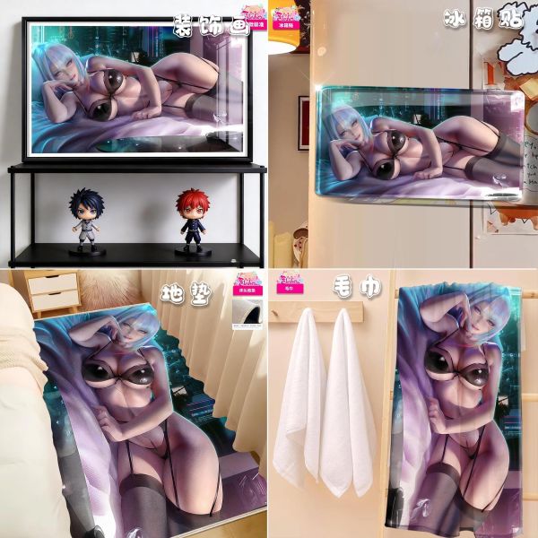 【海外代購】阿喵畫社 入睡前奏 露西 邊緣行者新品8k全景高清裝飾畫 滑鼠墊 毛巾 午睡毛毯 地墊 冰箱貼 