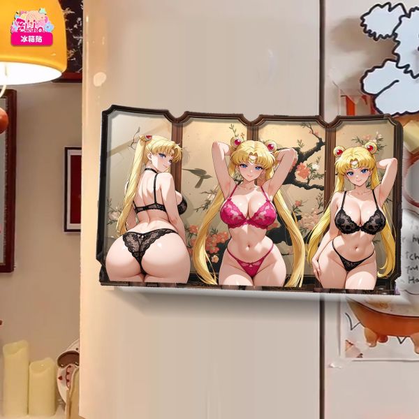 【海外代購】阿喵畫社 動漫冰箱貼第一百三十七彈美少女系列 高透亞克力磁吸冰箱貼 