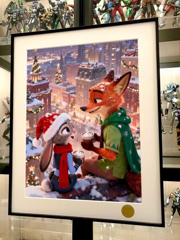 【海外代購】星空《聖誕動物城》瘋狂動物城2Zootopia朱迪尼克裝飾畫 