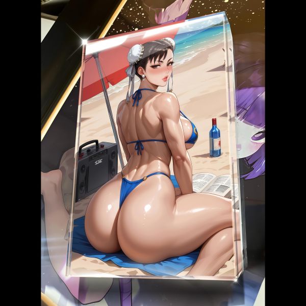 【海外代購】阿喵畫社 第七十四彈動漫卡磚沙灘風情春日 亞克力加厚紀念收藏磚卡磚 4公斤大護腕滑鼠墊 