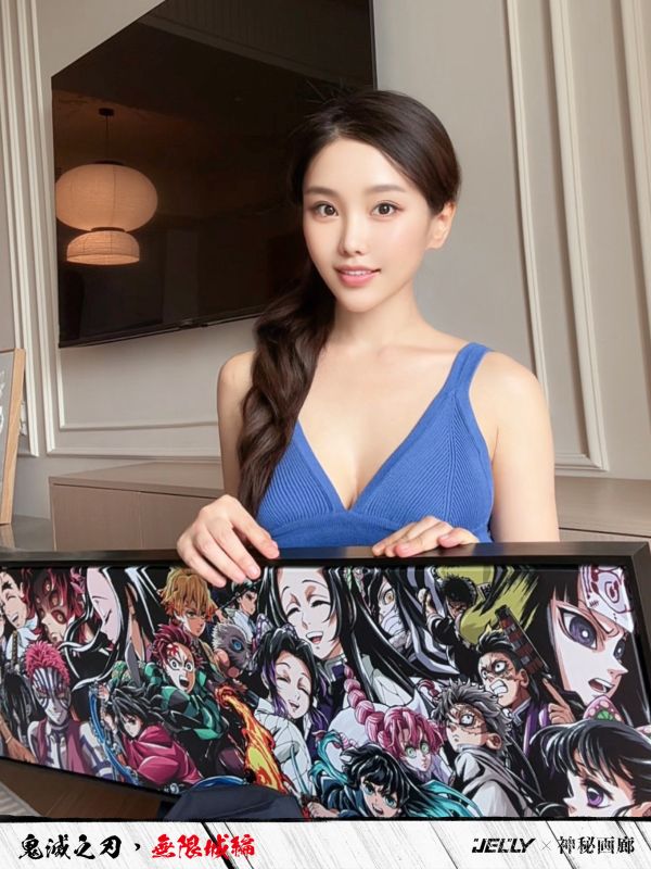 【海外代購】原畫師Jelly × 神秘畫廊 聯合奉獻-《鬼滅之刃*無限城編》收藏級油畫布裝飾畫 