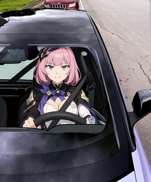 【海外代購】千鳥社 《汽車前擋遮陽 崩壞3》 夏季汽車遮陽防曬前擋開車二次元崩壞3愛莉希雅卡斯蘭娜扎伊切克 