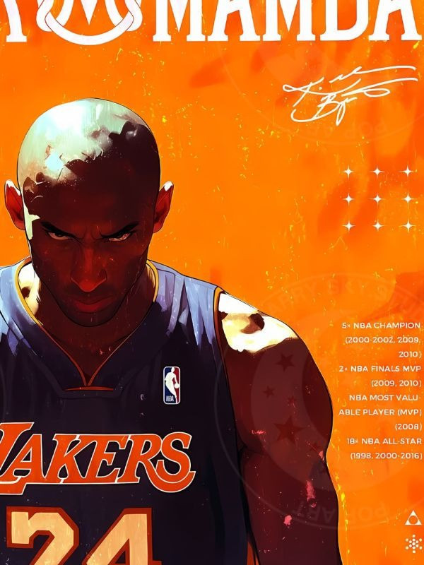 【海外代購】星空 《black mamba》黑曼巴科比Kobe布萊恩特洛杉磯湖人裝飾畫 