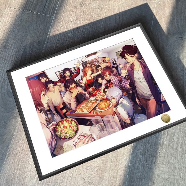 【海外代購】皇呱 《EVA全員聚餐》新世紀福音戰士EVA全員聚餐碇真嗣綾波麗明日香週邊裝飾畫 