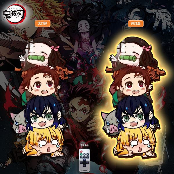 【海外代購】阿喵畫社 鬼滅之刃Q版 超長床頭燈帶畫 