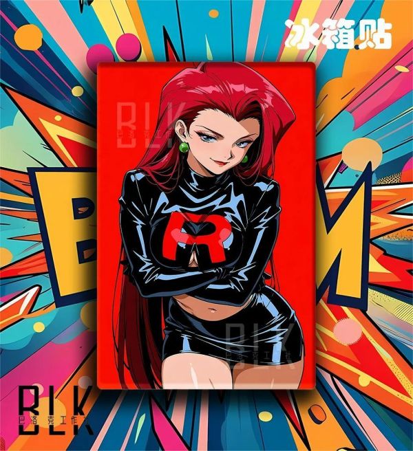【海外代購】巴洛克 《紅色武藏》寶可夢火箭隊裝飾畫冰箱貼 
