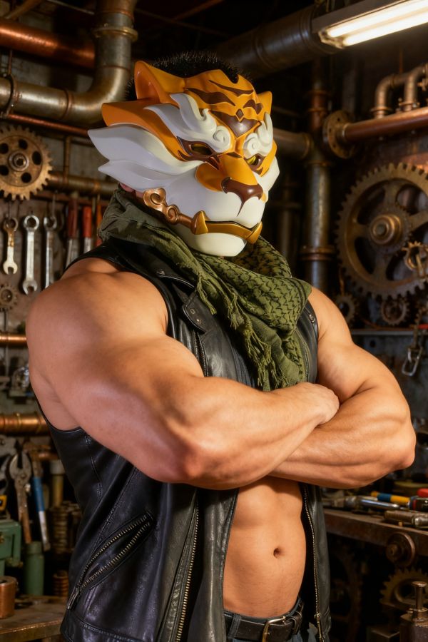 【海外代購】柴丼設計 虎頭面具 