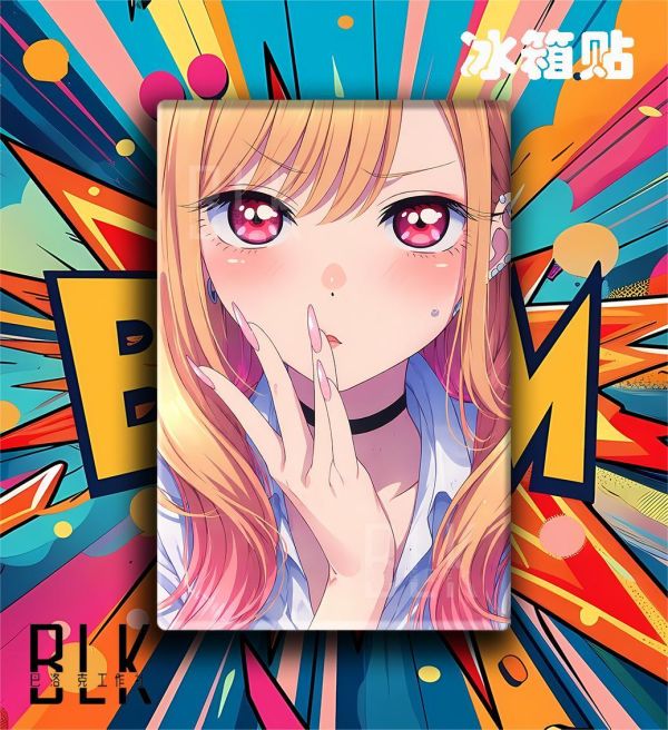 【海外代購】巴洛克 《抹嘴喜多川》海夢Marin瑪琳更衣人偶墜入愛河遊戲動漫裝飾畫冰箱貼 