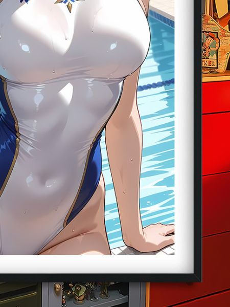 【海外代購】巴洛克  《泳池saber》Fate/stay night吾王阿爾托莉雅·潘德拉貢亞瑟王二次元裝飾畫冰箱貼 