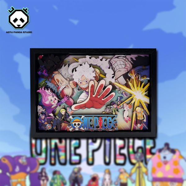 【海外代購】凹凸 PANDA 海賊王OP蛋頭島草帽團手工紙藝立體畫 