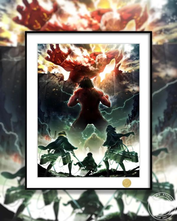 【海外代購】H2 《三人組》進擊的巨人艾倫三笠阿爾敏利威爾裝飾畫 