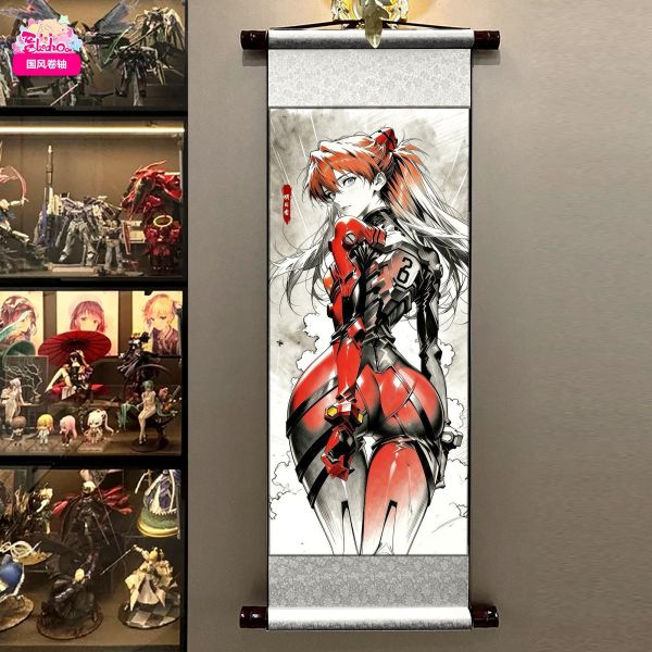 【海外代購】阿喵畫社 墨染 明日香 國風捲軸錦緞高清精裱畫 