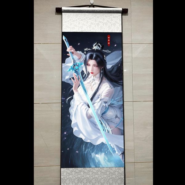 【海外代購】阿喵畫社 陸雪琪 國風捲軸錦緞高清精裱畫 