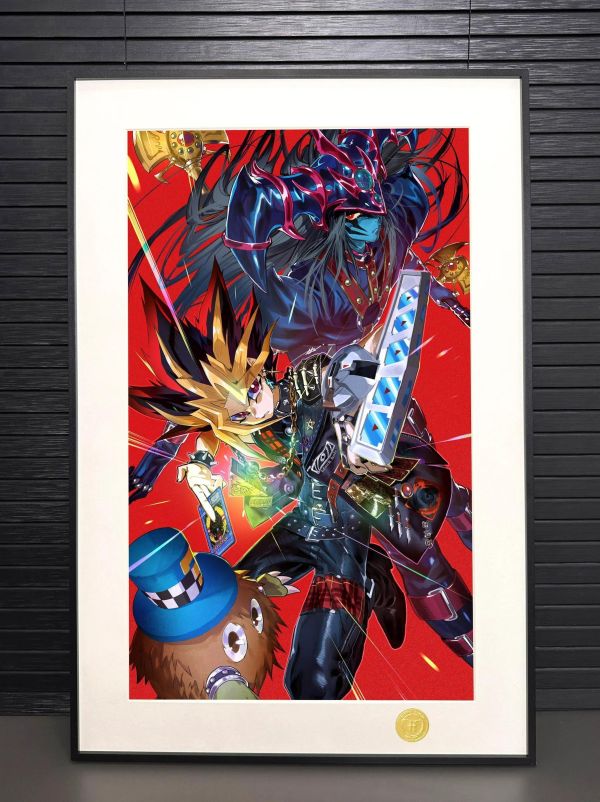 【海外代購】H2工作室 《遊戲王》武藤遊戲阿圖姆法老王暗遊戲裝飾畫 