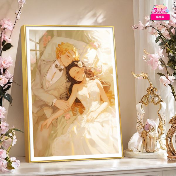 【海外代購】阿喵畫社 鬼滅之刃 婚紗 善逸祢豆子 8k超大高清裝飾畫 