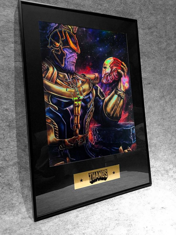 【海外代購】千鳥社 《薩諾斯鐳射》 薩諾斯鋼鐵人復仇者聯盟漫威無限手套潮流炫彩鐳射裝飾畫 