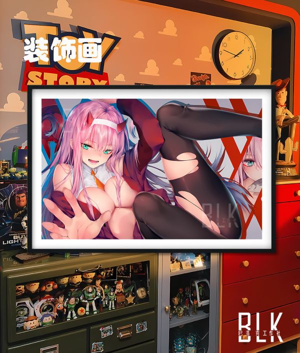 【海外代購】巴洛克 《黑絲零二》Zero Two國家隊DARLING in the FRANXX廣動漫裝飾畫冰箱貼 