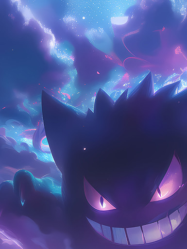 【海外代購】巴洛克 《城市耿鬼》Gengar寶可夢神奇寶貝禦三家小智皮卡丘動畫裝飾畫冰箱貼 