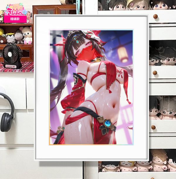 【海外代購】阿喵畫社 羞羞 花火 展館級8k超清精裱畫 