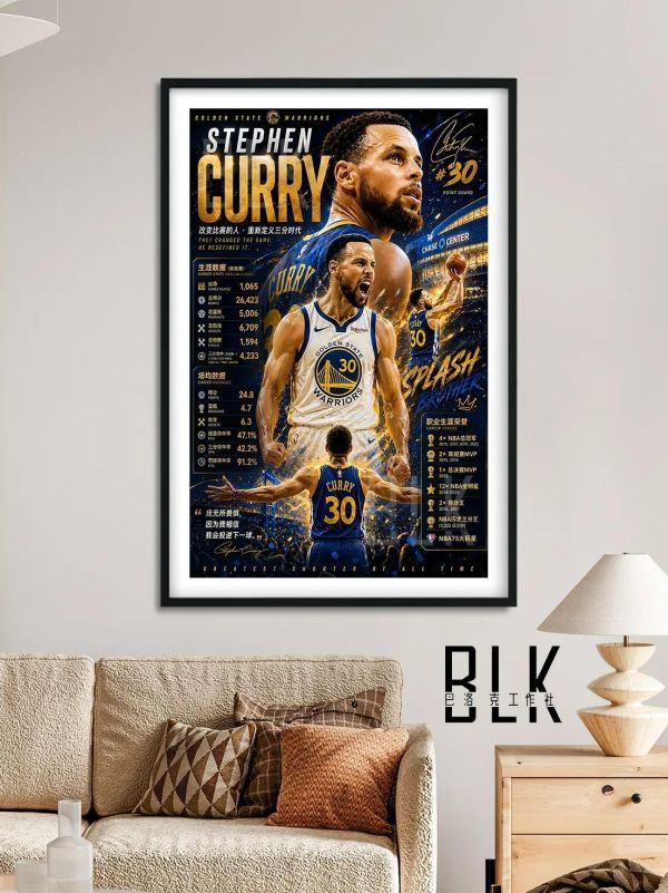 【海外代購】巴洛克 《數據庫裏》萌神小學生金州勇士NBA裝飾畫冰箱貼 