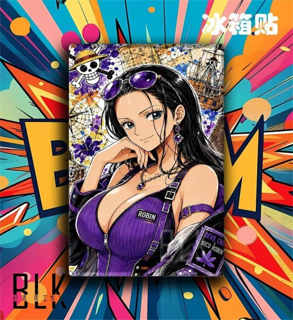 【海外代購】巴洛克 《塗鴉娜美/塗鴉羅賓》海賊王裝飾畫冰箱貼 