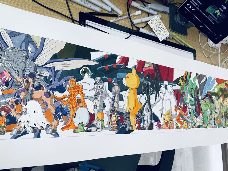 【海外代購】原畫師漫啵 數碼寶貝第一部等比例係列大合集復刻畫 