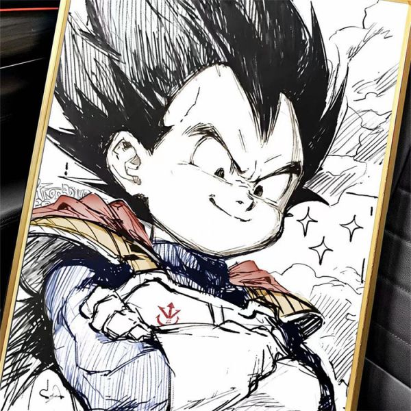 【海外代購】千鳥社 七龍珠貝吉塔鳥山明賽亞人手稿裝飾畫 