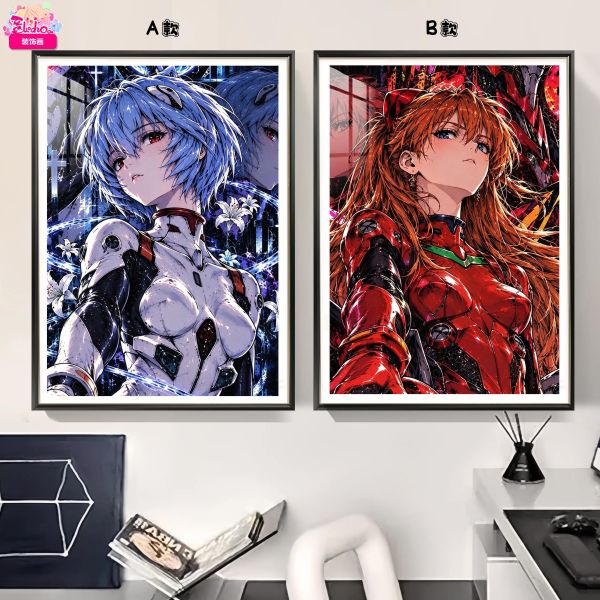 【海外代購】阿喵畫社 戰損版 EVA明日香綾波麗雙聯 新品12K超清主題裝飾畫週邊 
