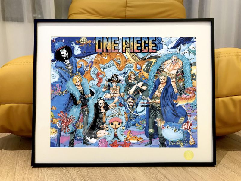 【海外代購】星空 《魚人島藍衣草帽團》海賊王路飛索隆娜美羅賓山治one piece動漫二次元裝飾畫裝飾畫 