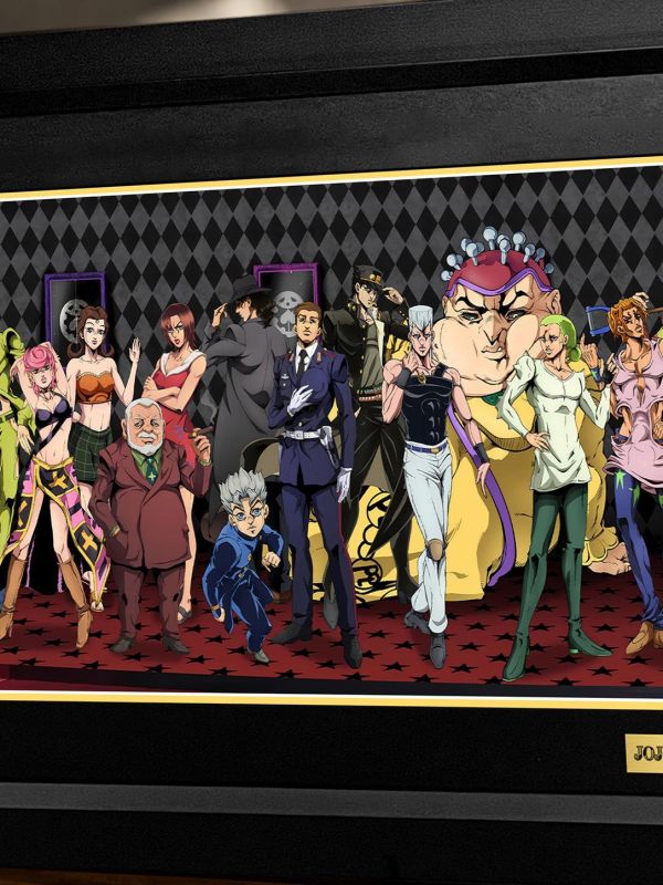 【海外代購】千鳥社 《JOJO—黃金群像》 JOJO的奇妙冒險黃金之風喬魯諾布加拉提小隊承太郎全家福長幅裝飾畫 