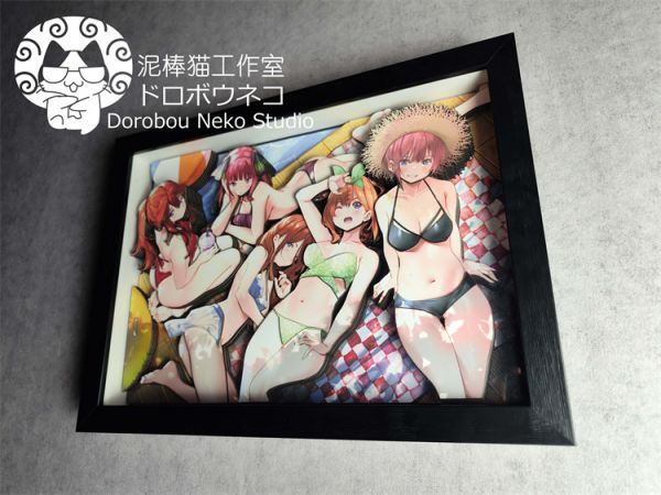 【海外代購】【58*42CM】泥棒貓 五等分的新娘 可月兌立體畫 