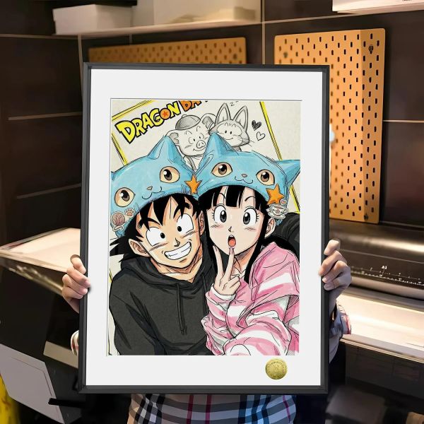 【海外代購】皇呱《悟空琪琪自拍》七龍珠情侶合照裝飾畫 午睡毯  地毯 