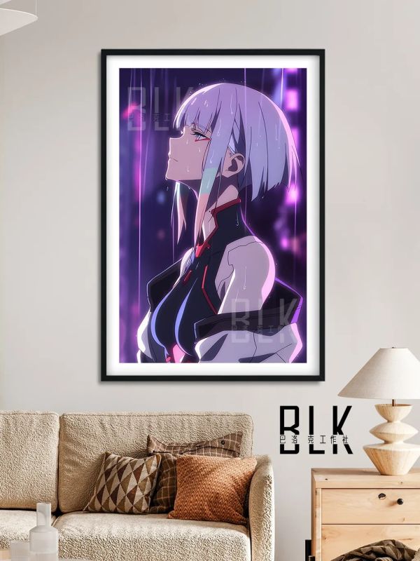 【海外代購】巴洛克 《雨中露西》賽博朋克邊緣行者裝飾畫冰箱貼 