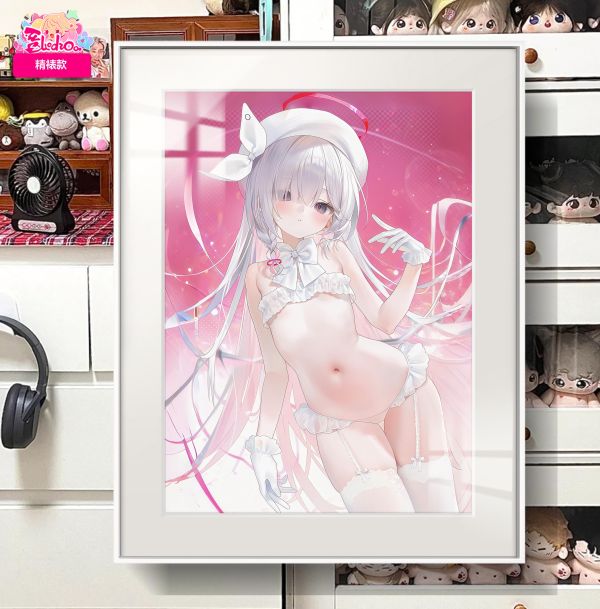 【海外代購】阿喵畫社 玫粉 普拉娜 8k超清精裱畫 午睡毛毯 冰箱貼 